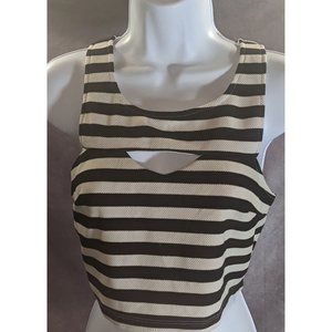 Poof Couture Striped Keyhole Crop Top